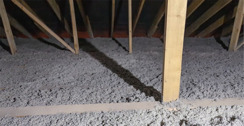 visuel représentant une isolation en ouate de cellulose